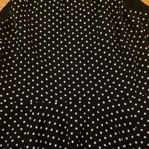 Express Chiffon Polka Dot Skater Lined Mini Dress Spaghetti Straps 0 - Picture 4 of 4